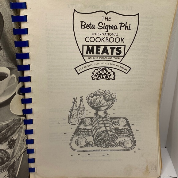 The Beta Sigma Phi International Cookbook Meats Spiral Bound 1968 Vin… - Picture 4 of 10
